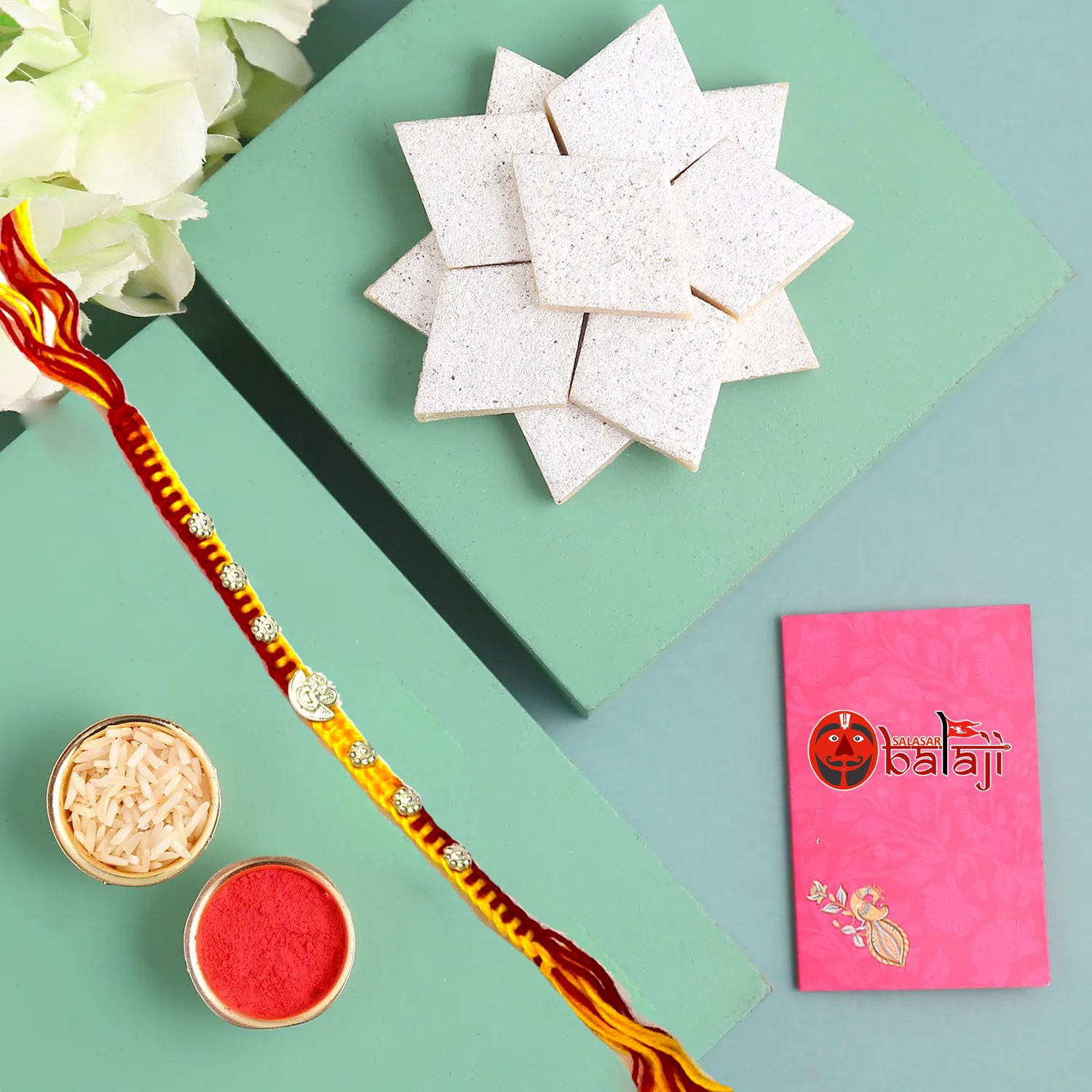 Special Fancy Rakhi Gift with Sweet For Brother