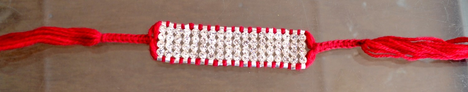 Silver Rakhi 72 N, Nug Silver Rakhi, Fancy Pure Silver Rakhi